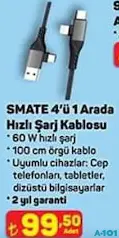 SMATE 4'Ü 1 ARADA HIZLI ŞARJ KABLOSU